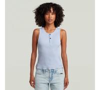 T-Shirt G-STAR "Slim Henley Tank T-Shirt", Damen, Gr. M, lt wave, Obermaterial: 94% Baumwolle, 6% Elasthan, Shirts T-Shirt (61571823-M) lt wave
