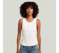 T-Shirt G-STAR "Slim Henley Tank T-Shirt", Damen, Gr. M, milk, Obermaterial: 94% Baumwolle, 6% Elasthan, Shirts T-Shirt (96529943-M) milk
