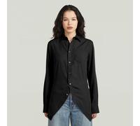 Langarmshirt G-STAR "Slim Kick Long Sleeve Hemd", Damen, Gr. S, dk schwarz, Obermaterial: 70% Modal, 30% Polyester, Shirts Langarmshirt (20933455-S) dk schwarz