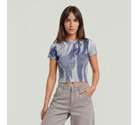G-STAR Slim Rib AOP T-Shirt Mehrfarbig XS denim flame aop D28969-E525-J135-XS