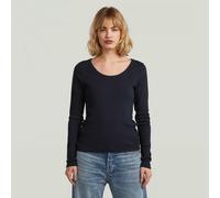 G-STAR Slim Rib Open Neck T-Shirt Dunkelblau M salute D28742-E527-C742-M