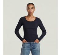 G-STAR Slim Rib Open Neck T-Shirt Dunkelblau S salute D28742-E527-C742-S