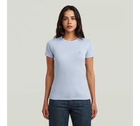 T-Shirt G-STAR "Slim Rib T-Shirt", Damen, Gr. M, lt wave, Obermaterial: 98% Baumwolle, 2% Elasthan, Shirts T-Shirt (74539344-M) lt wave