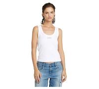 Tanktop G-STAR "Slim Rib Tank", Damen, Gr. XL (42), weiß, Feinripp, Obermaterial: 94% Baumwolle, 6% Elasthan, Basic, slim fit, tiefer Rundhals, ohne Ärmel, Tops, mit Markenschriftzug auf der Brust (11