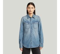 G-STAR Slim Western Hemd Mittelblau L antique faded thames D27714-D539-G924-L