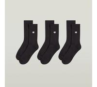Socken G-STAR "CLAY, 3 PACK SPORTS SOCKS", Damen, Gr. 44-47, schwarz, Baumwollmischung, unifarben, Socken Socken, unifarben, mit Labelstickerei (34525044-44) schwarz