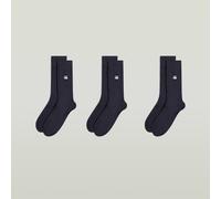 Socken G-STAR "SAGE, 3 PACK SOCKS", Damen, Gr. 40-43, navy, Baumwollmischung, unifarben, elastisch, Socken Socken, unifarben mit Logostickerei (95933723-40) navy