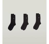 G-STAR Herren Socken, 3er Pack - SAGE, Dress Socks, Logo, einfarbig Schwarz 40-43