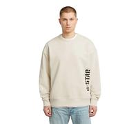 Longpullover G-STAR "Sprayed 89 Graphic Loose Sweater", Herren, Gr. M, weißbait, Obermaterial: 100% Baumwolle, Pullover Longpullover (59252110-M) weißbait