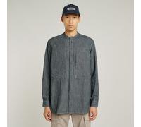 G-STAR Stand Collar Rollup Relaxed Hemd Dunkelblau M rinsed stripe D26182-D915-5963-M