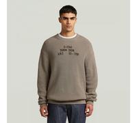 G-STAR Stencil Loose Graphic Knit Beige M elephant skin D28570-C868-G106-M