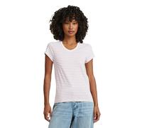 G-Star T-Shirt Eyben Slim V-Ausschnitt 2.0 – gestreift Burnished Lilac/Milk – Größe M