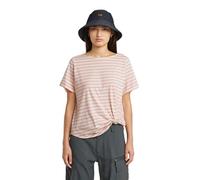 T-Shirt G-STAR "Striped Knot T-Shirt", Damen, Gr. S, lt chalk, liquid pink stripe, Obermaterial: 100% Baumwolle, Shirts T-Shirt (64348901-S) lt chalk, liquid pink stripe
