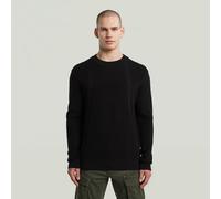 Longpullover G-STAR "Structure Knit Pullover", Herren, Gr. L, dk schwarz, Obermaterial: 100% Baumwolle, Pullover Longpullover (89080653-L) dk schwarz