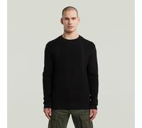 Longpullover G-STAR "Structure Knit Pullover", Herren, Gr. XL, dk schwarz, Obermaterial: 100% Baumwolle, Pullover Longpullover (89080653-XL) dk schwarz