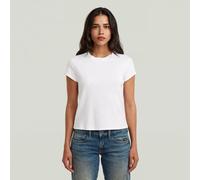 T-Shirt G-STAR "Structured Baby T-Shirt", Damen, Gr. L, weiß, Obermaterial: 39% Baumwolle, 39% Polyester, 19% Baumwolle, 3% Elasthan, Shirts T-Shirt (35132027-L) weiß