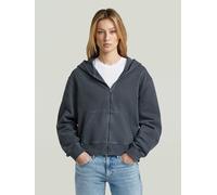 Longpullover G-STAR "Washed Hoodie Zip Relaxed Sweatshirt", Damen, Gr. XL, salute gd, Obermaterial: 100% Baumwolle, Pullover Longpullover (91364055-XL) salute gd