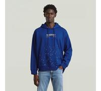 G-star Text Splatters Relaxed Fit Kapuzenpullover S Racing Blue