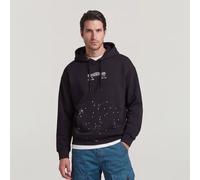 G-STAR Text Splatters Relaxed Hoodie Sweater Schwarz L dark black D29615-E614-6484-L