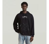 G-star Text Splatters Relaxed Fit Kapuzenpullover M Dark Black