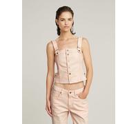 T-Shirt G-STAR "Bustier Top Detachable Straps", Damen, Gr. XS, peach puree gd coated, Obermaterial: 25% Baumwolle, Shirts T-Shirt (19442011-XS) peach puree gd coated