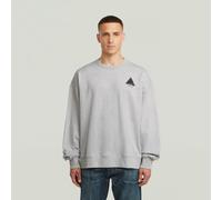 Longpullover G-STAR "Triangle Graphic Sweatshirt", Herren, Gr. XL, light grau htr, Obermaterial: 100% Baumwolle, Pullover Longpullover (88434265-XL) light grau htr