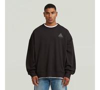 Longpullover G-STAR "Triangle Graphic Sweatshirt", Herren, Gr. L, dk schwarz, Obermaterial: 100% Baumwolle, Pullover Longpullover (97689842-L) dk schwarz
