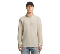 T-Shirt G-STAR "Tweeter Half Zip T-Shirt", Damen, Gr. M, dk talc, Obermaterial: 58% Baumwolle, 39% Polyester, 3% Elasthan, Shirts T-Shirt (29279348-M) dk talc