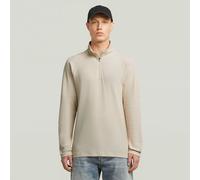 T-Shirt G-STAR "Tweeter Half Zip T-Shirt", Damen, Gr. M, dk talc, Obermaterial: 58% Baumwolle, 39% Polyester, 3% Elasthan, Shirts T-Shirt (29279348-M) dk talc
