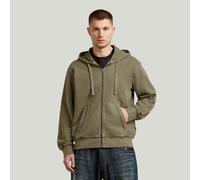 G-STAR Unit Washed Full Zip Hooded Sweatshirt Braun XL dark khaki gd D30718-D969-H686-XL