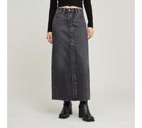 Jeanskleid G-STAR "Viktoria Snaps Long Rock", Damen, Gr. 25, Normalgrößen, faded eolith grau, Obermaterial: 37% Baumwolle, Kleider (34769257-25) faded eolith grau