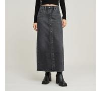 Jeanskleid G-STAR "Viktoria Snaps Long Rock", Damen, Gr. 29, Normalgrößen, faded eolith grau, Obermaterial: 37% Baumwolle, Kleider (34769257-29) faded eolith grau