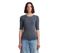 T-Shirt G-STAR "Washed A-Line Slim Rib T-Shirt", Damen, Gr. XXS, osaka blau gd, Obermaterial: 94% Baumwolle, 6% Elasthan, Shirts T-Shirt (67228547-XXS) osaka blau gd