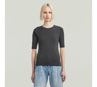G-STAR Washed A-Line Slim Rib T-Shirt Schwarz XXL dark black garment dyed D26936-E127-B564-XXL