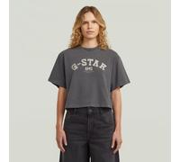 T-Shirt G-STAR "Washed Boxy T-Shirt", Damen, Gr. S, dk schwarz gd, Obermaterial: 100% Baumwolle, Shirts T-Shirt (50447958-S) dk schwarz gd
