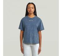 G-star Washed Script Kurzarm-t-shirt 2XS Mid Blue Double Dye