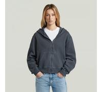Longpullover G-STAR "Washed Hoodie Zip Relaxed Sweatshirt", Damen, Gr. L, salute gd, Obermaterial: 100% Baumwolle, Pullover Longpullover (91364055-L)