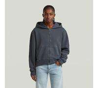 Longpullover G-STAR "Washed Hoodie Zip Relaxed Sweatshirt", Damen, Gr. XL, salute gd, Obermaterial: 100% Baumwolle, Pullover Longpullover (91364055-XL) salute gd