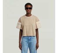 T-Shirt G-STAR "Washed Mix Boxy Cropped T-Shirt", Damen, Gr. M, dk brick gd, Obermaterial: 100% Baumwolle, Shirts T-Shirt (13668157-M) dk brick gd