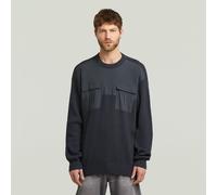 Longpullover G-STAR "Woven Mix Knit Pullover", Jungen, Gr. XL, india ink, Obermaterial: 100% Baumwolle, Pullover Longpullover (91568650-XL) india ink