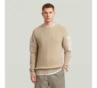 G-STAR Woven Mix Washed Knit Pullover Beige M cream gd D28573-D630-H970-M
