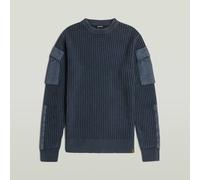 G-STAR Woven Mix Washed Knit Pullover Dunkelblau L salute D28573-D630-D418-L