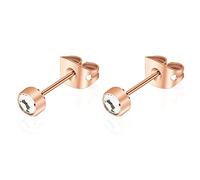 G23 Titan Kristall Ohrstecker für Damen Herren Hypoallergen Nickelfrei 3-5 mm Optionen Runde Ohrringe für Mädchen empfindliche Ohren