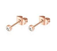 G23 Titan Kristall Ohrstecker für Damen Herren Hypoallergen Nickelfrei 3-5 mm Optionen Runde Ohrringe für Mädchen empfindliche Ohren