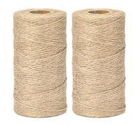 G2PLUS 200M Braun Juteschnur, 1.5mm Jute Schnur für Garten, 2-Lagig Bastelschnur für Basteln, Jute Dekokordel für DIY Kunstgewerbe Gartenarbeit