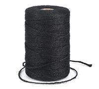 G2PLUS 200M Schwarz Juteschnur, 2MM Jute Schnur für Garten, 3-Lagig Bastelschnur für Basteln, Jute Dekokordel für DIY Kunstgewerbe Gartenarbeit