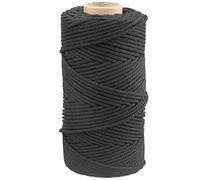 G2PLUS 4mm Schwarz Makramee Garn: 100m Baumwollgarn zum Basteln | Baumwollkordel Baumwollschnur Kordel-Strickarbeiten Kettgarn für DIY Handwerk Basteln Wand Aufhängung Pflanze Aufhänger