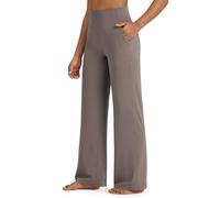 G4Free BareFeel Yogahose High Waist Sporthose für Damen mit Taschen Weites Bein Jogginghose Weiche Strecken Freizeithose für Fitness(Taupe,XL,29")