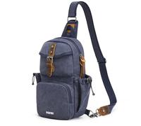 G4Free Canvas Brusttasche Herren, Unisex Stylische Retro-Schultertasche für Reise Arbeit und Pendelverkehr