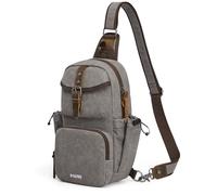 G4Free Canvas Brusttasche Herren, Unisex Stylische Retro-Schultertasche für Reise Arbeit und Pendelverkehr
